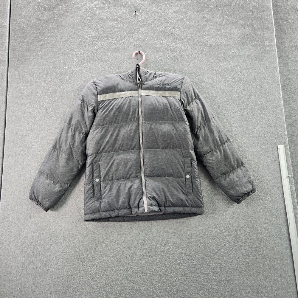 The North Face‎ Boy Jacket L Gray Nylon Down Puffer Forester  Reverisble